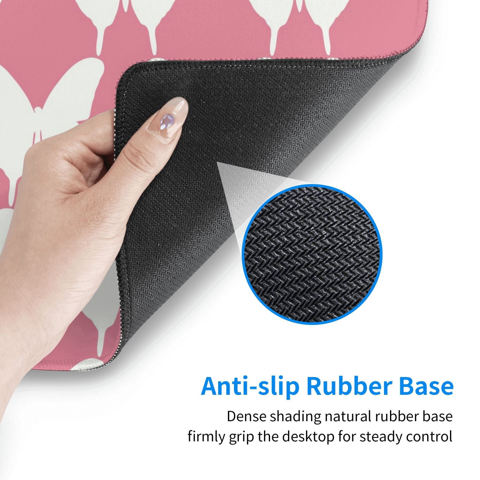 Rateoe Butterfly 2 Print Mouse Pad - Extended Large Gaming Mousepad,Non-Slip Stitched Edge,16x29.5 Inch