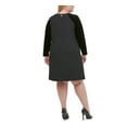 thumbnail image 2 of TOMMY HILFIGER Womens Black Long Sleeve Knee Length Shift Dress Plus Size: 16W, 2 of 2