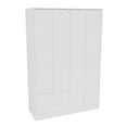 Polifurniture Denmark 4 Door Bedroom Armoire with Drawers, White