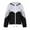 Black, variant on Tejiojio Clearance Rollbacks Womens Long-sleeved Hooded Zipper Stitching Contrast Color Windbreaker Coat