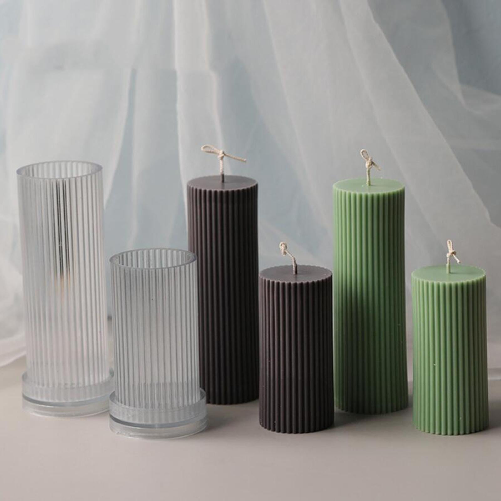 FVDPWYE MagiDeal Long Pole Candle Mold Pillar Making Large Cylinder Rib DIY Accessory Clear