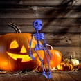 thumbnail image 3 of Leeye Halloween Posable Skeleton Figurine, Articulated Skeleton Decoration for Tabletop Desk Shelf Mantel Display, White 7.87x1.97x0.39in, 3 of 3