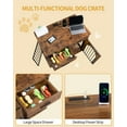 thumbnail image 6 of 39.4"Wooden Dog Crate Furniture with 2 Drawers, Charging Station,for Medium/Large Dogs,Rustic Brown, 6 of 9