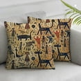thumbnail image 3 of Prehistoric Fluffy Throw Pillow Cushion Cover, Dated Irregular Caveman Paint Forms with Bird and Cow Shape Early Modern Humans, Decorative Square Accent Pillow Case, Tan Brown, 3 of 7