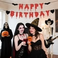 thumbnail image 3 of Banner de cumpleaños de Halloween Difuento con purpurina roja para fiesta, 3 of 9