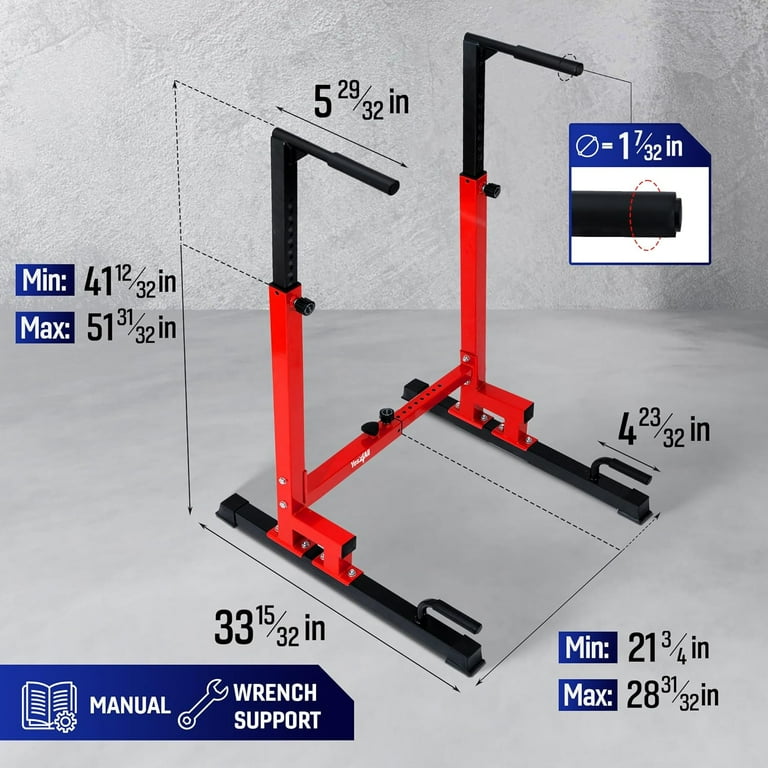 Squat Rack Yes4All Regolabile - Supporto Per Bilanciere Con Stazione Dip E Porta Pesi, Capacità 270kg - Foto 9