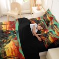 thumbnail image 5 of Manfei Classic Train 7pcs Queen Bedding,Sunset Sky Bedding Comforter Set Queen,Brown,Black Reversible, 5 of 7
