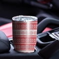 thumbnail image 4 of 30oz Red Christmas Geometric Snowflake Pattern Tumblers Stainless Steel Tumbler with Lid and Straw,Vacuum Insulated Double Wall Travel Tumbler Cups Mug with Cleaning Brush for Coffee,Tea, 4 of 7