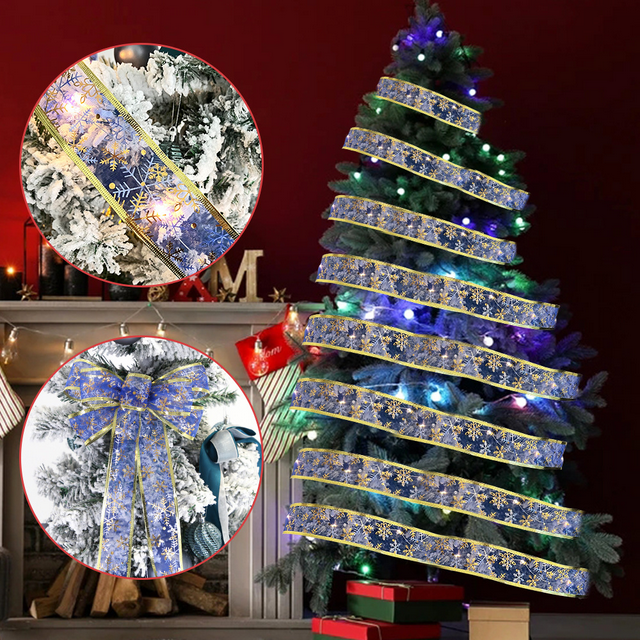 Luces de cinta navideñas que funcionan con pilas Luces de hadas navideñas Lazos de cinta de alambre de cobre de doble capa Luces de cuerdas de hadas Árbol de Navidad Jardín Dormitorio Decoraciones de