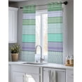 thumbnail image 5 of Purple Green Boho Sheer Curtains 39 Inch Length 2 Panels Set for Living Room/Bedroom, Vintage Ethnic Tribe Abstract Art Kitchen Curtains Grommet Semi-Sheer Curtains Window Treatments 27.5"x39"x2, 5 of 7