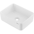 thumbnail image 4 of VEVOR Rectangle Vessel Sink, 16" x 12" Bathroom Vessel Sink Countertop, White Ceramic Bathroom Sinks Above Counter, Modern Style, Bright and Elegant, Well-Packaged for Bathroom, Hotel, Toilet, RV, 4 of 9