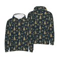 thumbnail image 6 of Bingfone Gold Snowflake Christmas Tree Men's Drawstring Hoodie Long Sleeve Pocket Sweatshirts-Medium, 6 of 6