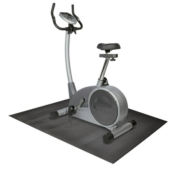 IBF 4 ft. Heavy-Duty Floor Mat for Bikes and Exercise Equipment - Black by Iron Body Fitness