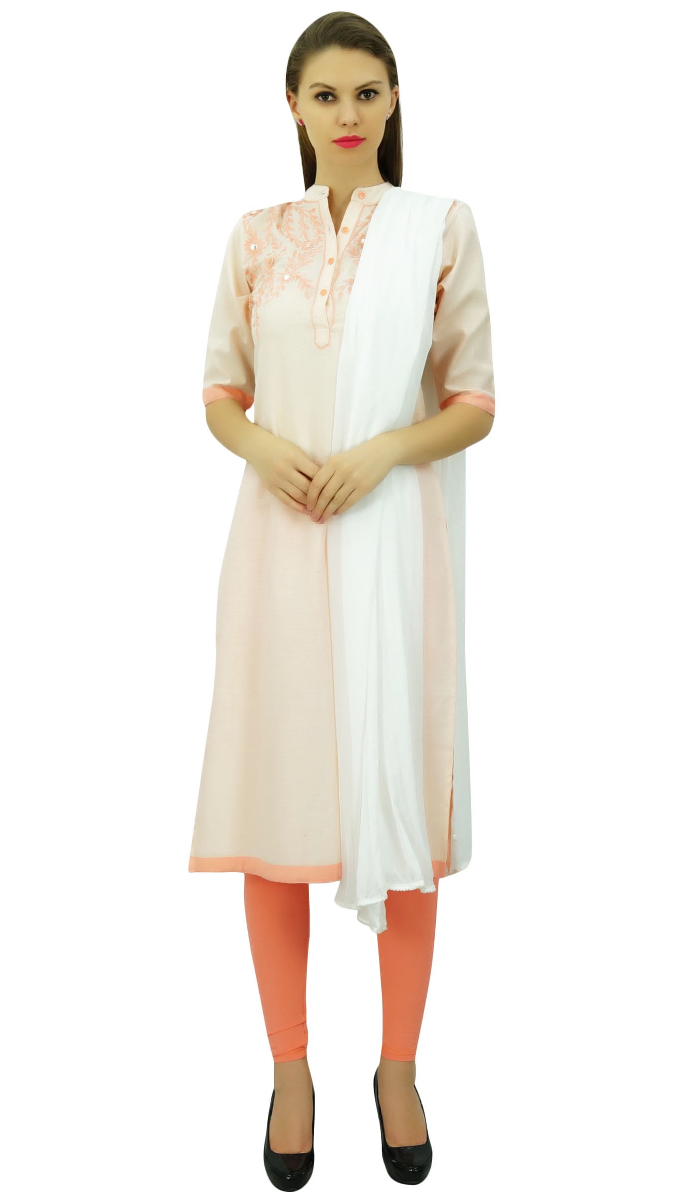 white linen salwar kameez