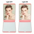 thumbnail image 2 of MELLCO Compact LED Makeup Mirror, Magnifying Mirror with Light, Handheld 2-Sided Magnetic Switch Fold Mirror,Small Travel Makeup Mirror,Pocket Mirror for Handbag,Purse,Gifts for Girls(Pink), 2 of 11