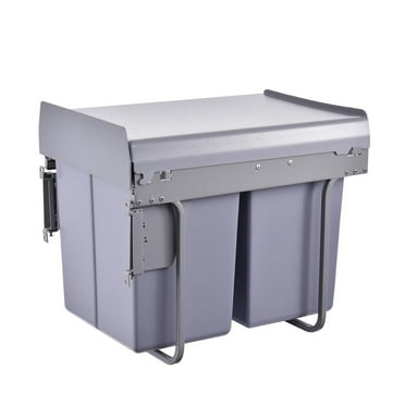 Trash Can Under Cabinet Under Counter Trash Can Pull out 40L Pullout Double Trash Can Under Sink Trash with Lid for Kitchen Cabinet