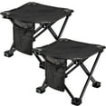 thumbnail image 1 of Taburete de Camping pequeño, ligero, resistente, portátil, con bolsillo lateral, cómoda silla plegable para acampar y pescar, 2 uds., 1 of 5