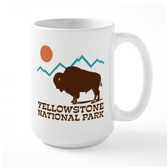 CafePress - Yellowstone National Park Mugs - 15 oz Ceramic Large White Novelty Mug