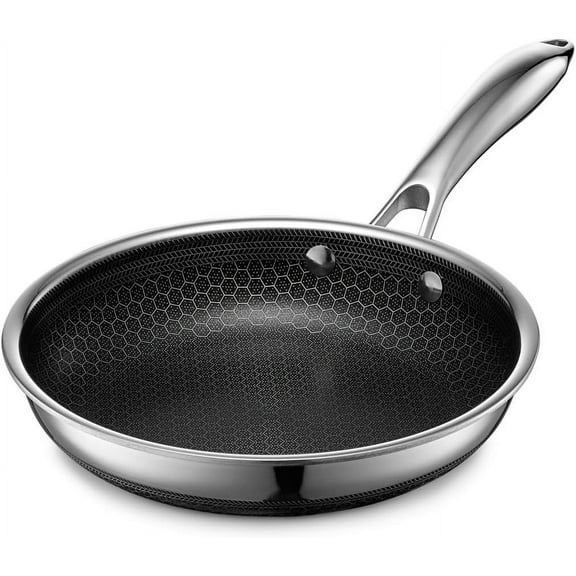 HexClad 8 inch Hybrid Stainless Steel Frying Pan, Nonstick