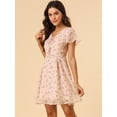 thumbnail image 4 of INSPIRE CHIC Women's Floral Lace-up Chiffon Dress, 4 of 6