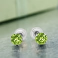 thumbnail image 3 of Gem Stone King 14K White Gold Green Peridot Stud Earrings for Women Men | 0.60 Cttw | Gemstone August Birthstone | Round 4MM, 3 of 3