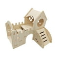 thumbnail image 3 of Bothyi Wooden Hamster Hideout House Rat Playground Small Pets Activity Toy Habitat Maze, 3 of 8