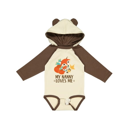 

Inktastic My Nanny Loves Me Cute Fox Gift Baby Boy or Baby Girl Long Sleeve Bodysuit