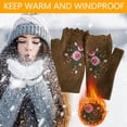 thumbnail image 4 of Penkiiy Arm Warmers Fingerless Gloves For Women Winter Warm Leisure Knitted Gloves Warm Gloves Knitted Half-finger Wool Gloves Multicolor Gloves, 4 of 4