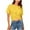 Yellow(Type 57), variant on Otvok Women Fashion Casual Solid Color Backless Hollow Front and Back Wearable T-Shirt Short-Sleeve Round Neck Tops