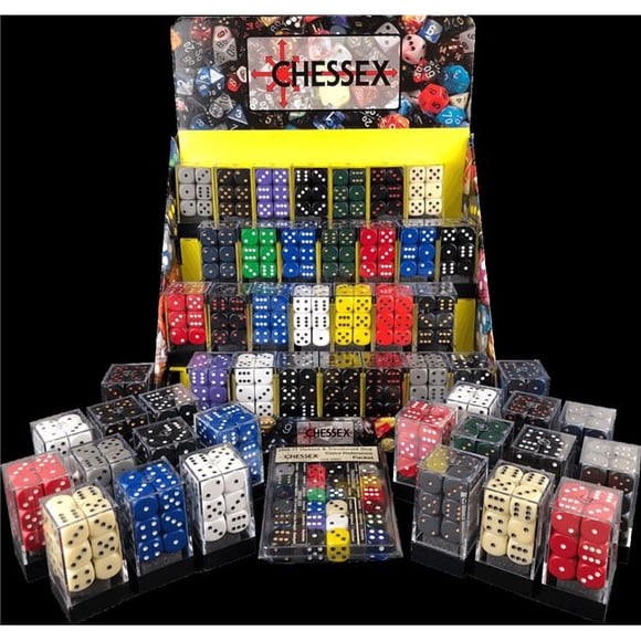 Chessex Manufacturing CHX256AA 16 mm Dice Box of Opaque D6 Sets - Pack of 50