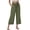 ARMYGREEN, variant on TEMOFON Capri Pants for Women Summer Wide Leg Linen Pants Comfy Waisted Drawstring Pants with Pockets Lounge Pants XL