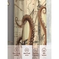 thumbnail image 6 of Sheer Curtains 54 Inches Long 2 Panels, Retro Coastal Ocean Octopus Rod Pocket Curtain Voile Draperies, Nautical Sailing Boat on Map Light Filtering Window Treatment for Living Room Kitchen Bedroom, 6 of 8