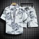 thumbnail image 4 of Conjunto de pantalones cortos para hombre, chándal, camiseta de gran tamaño para hombre, conjuntos cortos, sudaderas blancas, ajuste regular, elástico, oferta, juvenil, emo, 4 of 4