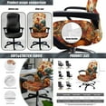 thumbnail image 4 of ZIATUBLES Office Chair Cover Bundle, 5-Piece Set with Stretchable Armrest Covers, Includes Remote Holder and Tissue Box Organizer for Home Office, Rooster Maple Leaf Pumpkin Print, L, 4 of 7