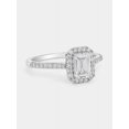 thumbnail image 2 of 1.50 CT Emerald Cut Ring White Gold Engagement Ring Moissanite Diamond Birthday Gift for Sister, 2 of 3