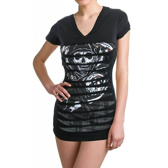 Sons of Anarchy SOA Reaper Juniors Layered Laser Cut Top