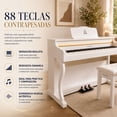 thumbnail image 4 of Piano Teclado Blanco Audiotek 88 Teclas Contrapeso Incluye Banco y Pedales, 4 of 8