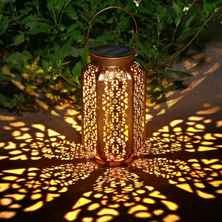 

Large Solar Lantern Garden Decoration Outdoor Waterproof Solar Light Patio Decorative Metal Patio Lamp for Lawn Patio Party Decorations（B) Lilaris