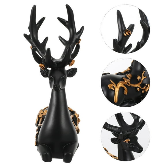 Raindrops Elk Crystal Tee Reindeer Gazing Ball Stand Decoration Black