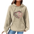 thumbnail image 1 of Birdeem Femmes Imprimé Col Rond Manches Longues Ample Chandail Simple Hauts Chandail Blouse, 1 of 1