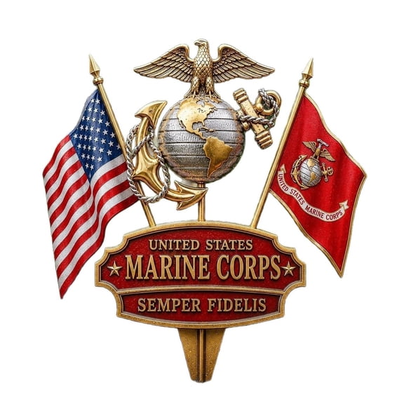 US Military Service Yard Decoration Plaque,Metal United States Armed Forces Garden Stake,USMC,Army,Navy,Air Force,Coast Guard Patriotic Outdoor Lawn Decoration
