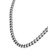 thumbnail image 2 of Stainless Steel Silver-Tone Mens Classic Cuban Link Chain Necklace Bracelet Set, 2 of 4