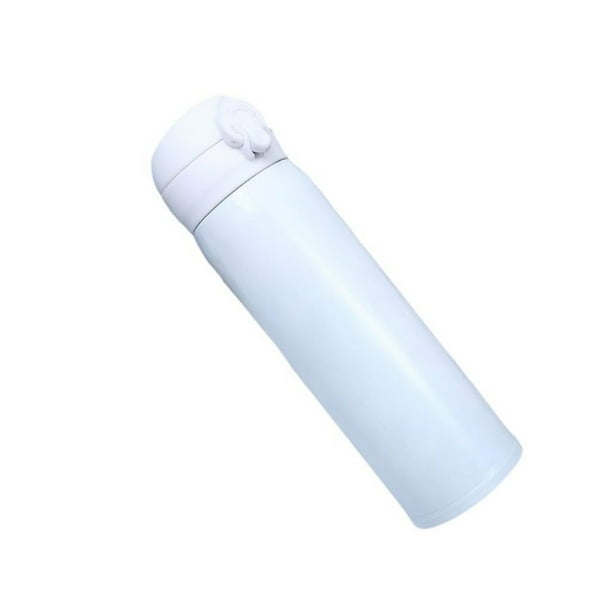 Wosthever Frasco de vacío de 500ML, botella térmica portátil, taza aislada de acero inoxidable, botellas de agua, tazas rectas, suministros de Teteras Blanco