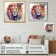 thumbnail image 4 of Designart "Colorful Royal Lion Art" Animals Framed Wall Art - Traditional Colorful Lion Hallway Framed Wall Art Decor, 4 of 6