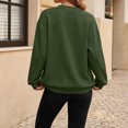 thumbnail image 6 of Inverlee Oversized V Neck Crewneck Sweatshirts for Women Long Sleeve Drop Shoulder Pullovers Solid Basic Loose Fit Casual Daily Tops Army Green S-XL, 6 of 7