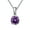 February-Amethyst Purple, variant on Solitaire Birthstone Necklace for Women Cz Sterling Silver Ginger Lyne Collection
