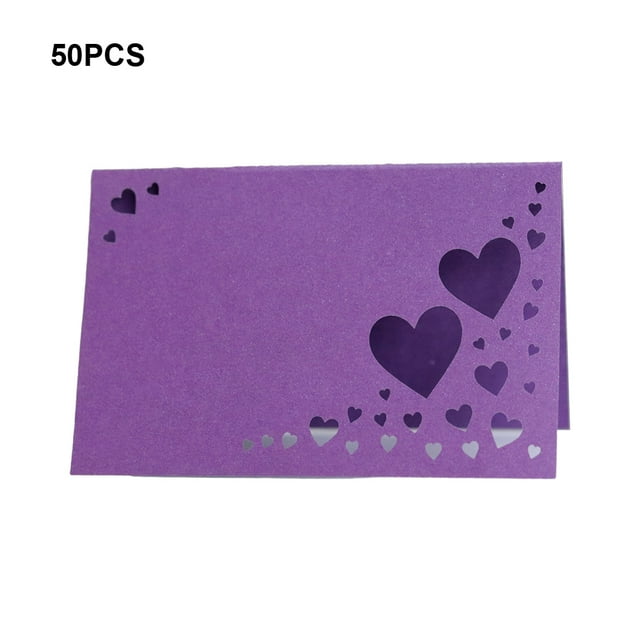 VONKY 50pack/lot Add Elegance To Wedding Reception With Wedding Elegant Name Cards Wedding Name Cards deep purple 1Set