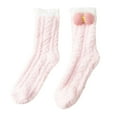 thumbnail image 3 of Calcetines de mujer, calcetines de forro polar, bonitos calcetines para dormir, calcetines cálidos de invierno para senderismo. Rosa, 3 of 9