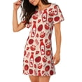 thumbnail image 2 of Yiaed Tomatoes Print Women's Loose-Fit Short Sleeve Nightgown, Soft and Comfortable Sleep Dress for Relaxation and Sleepwear, 2 of 6