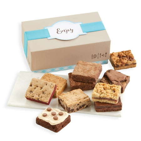 Cheryl's Cookies® Brownie Gift Box w/ 10 Assorted Brownies, Individually Wrapped, Gourmet, Fudge, Caramel, Chocolate, & Peanut Butter, Handmade, Any Occasion, Birthday, Family, Friends, Enjoy, Bakery